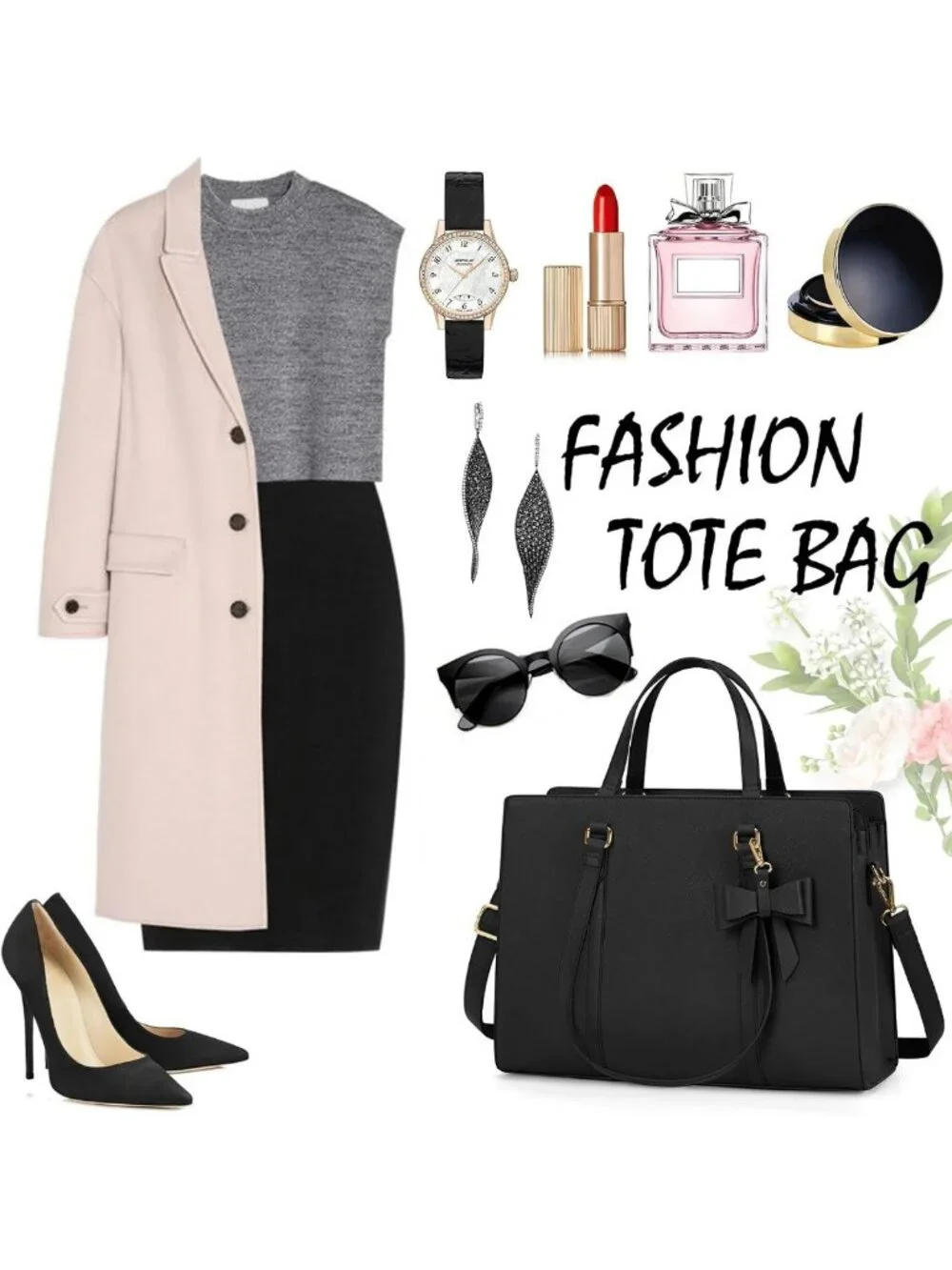 Stylish Waterproof Laptop Tote Bag for 15.6